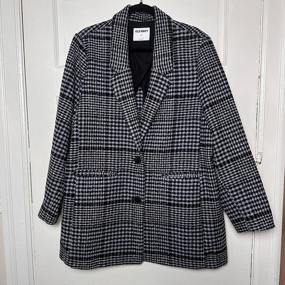 Old Navy Wool Blend Plaid Blazer Coat Classic Academia Preppy NWOT‎ Relaxed Fit - Picture 17 of 17